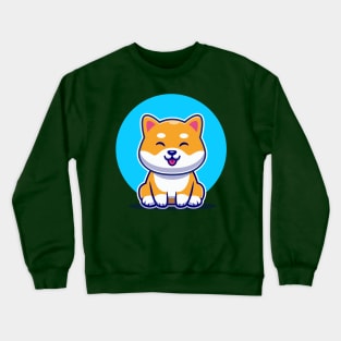 Cute Shiba Inu Dog Sitting Cartoon Crewneck Sweatshirt